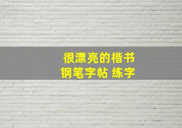 很漂亮的楷书钢笔字帖 练字